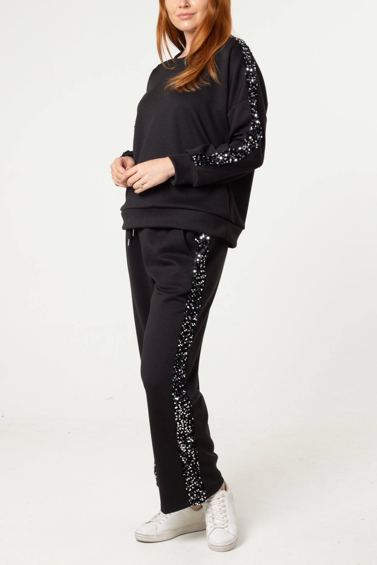 Sequin Stripe Jumper & Jogger Set
