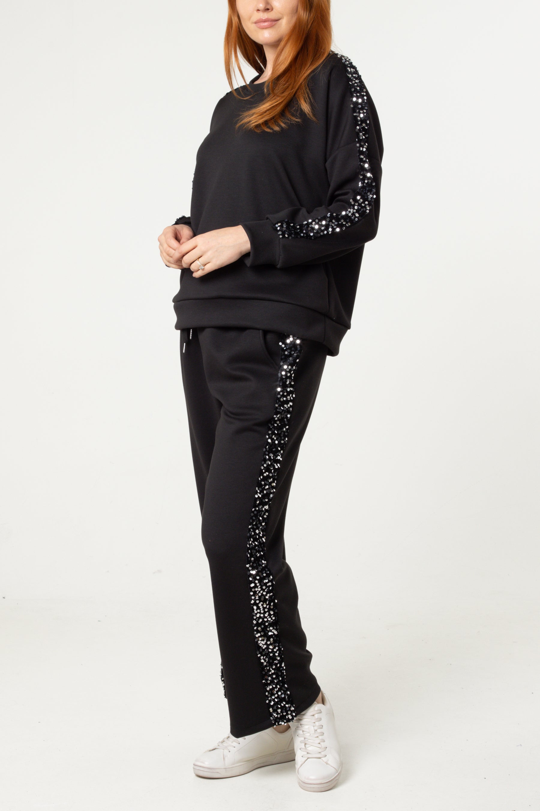 Sequin Stripe Jumper & Jogger Set