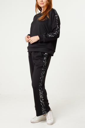 Sequin Stripe Jumper & Jogger Set