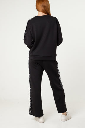 Sequin Stripe Jumper & Jogger Set
