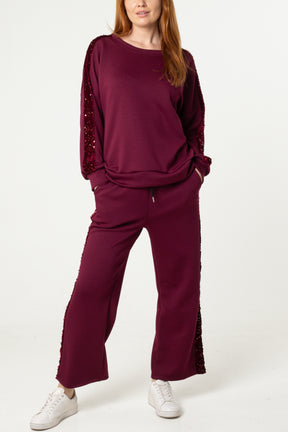 Sequin Stripe Jumper & Jogger Set