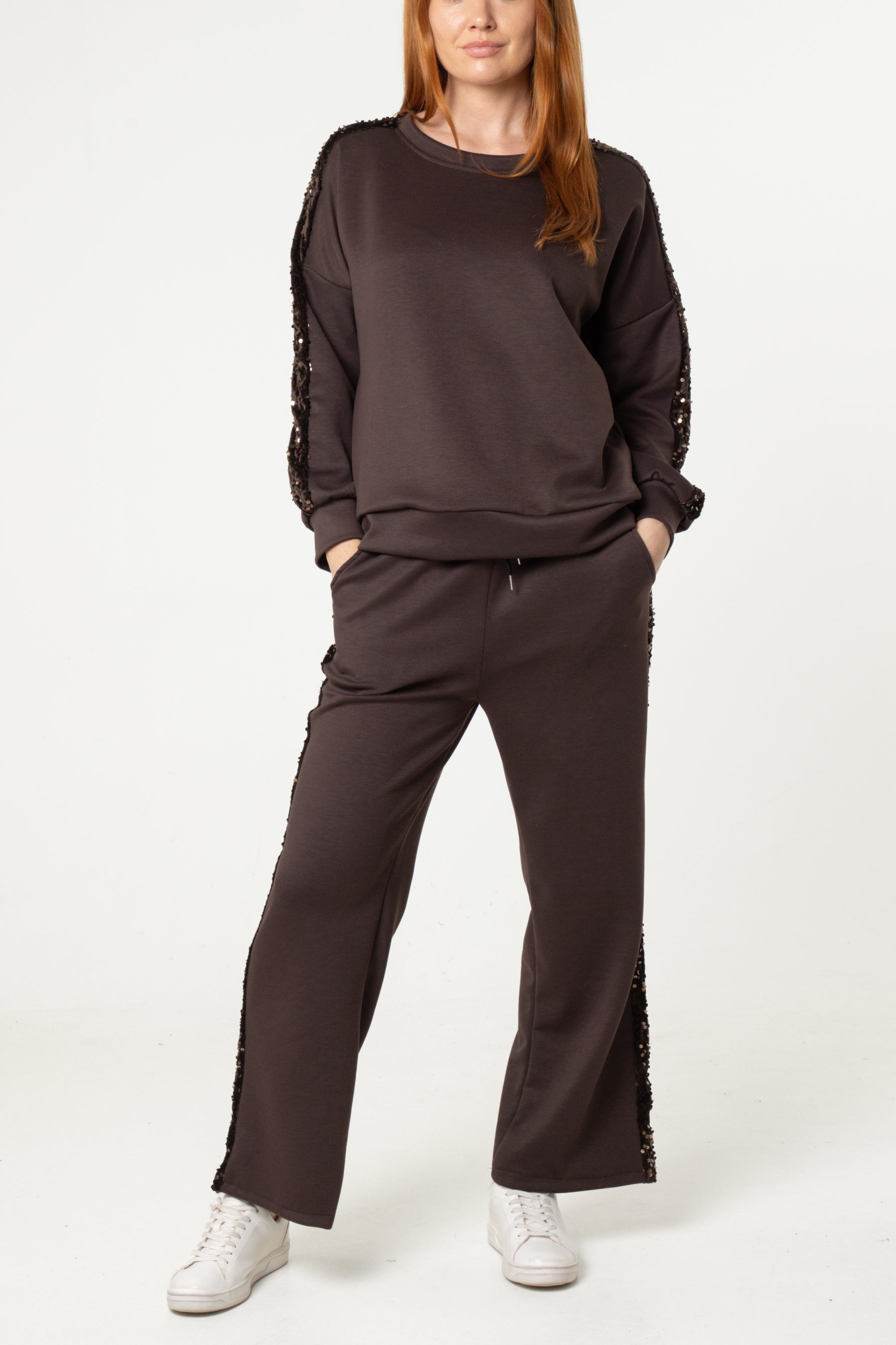 Sequin Stripe Jumper & Jogger Set