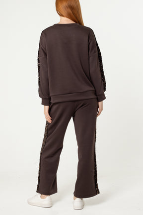 Sequin Stripe Jumper & Jogger Set