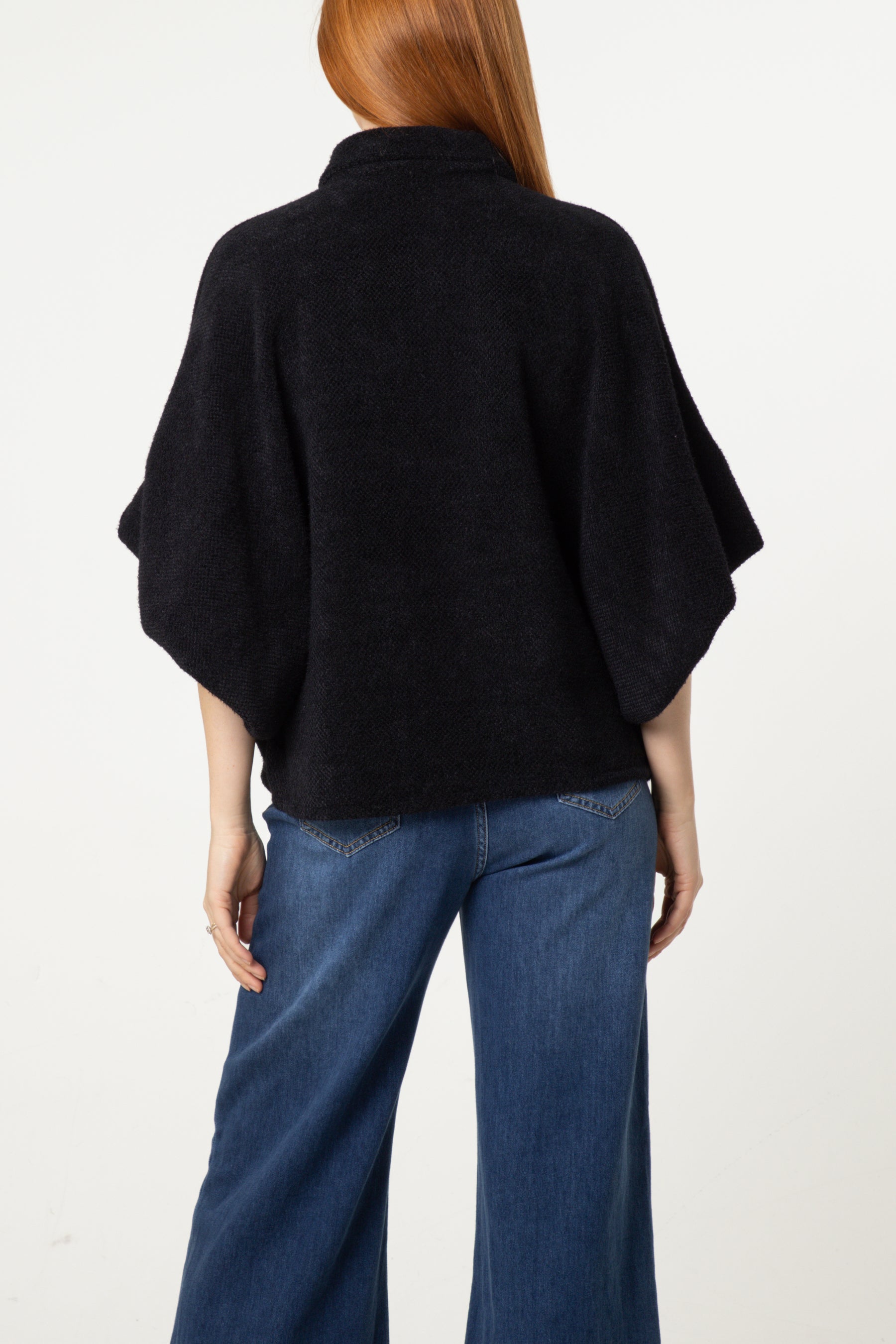 Balloon Sleeve Collared Knit Cardigan