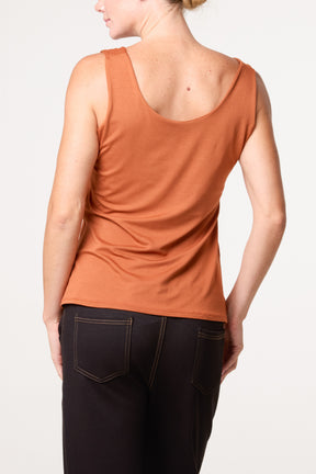 Double Layer Scoop Neck Plain Vest