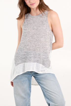 Grey Contrast Jersey Vest