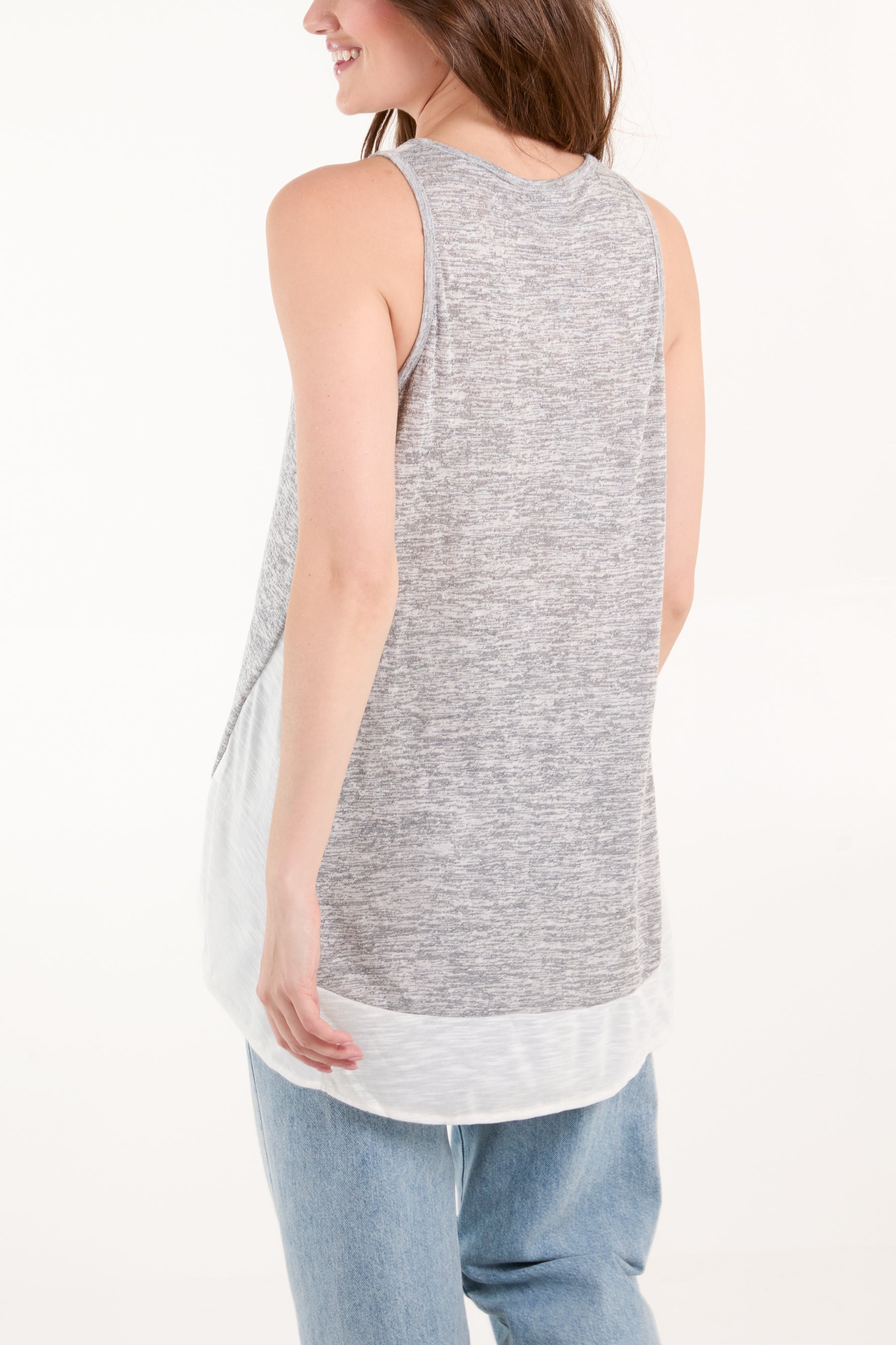 Grey Contrast Jersey Vest