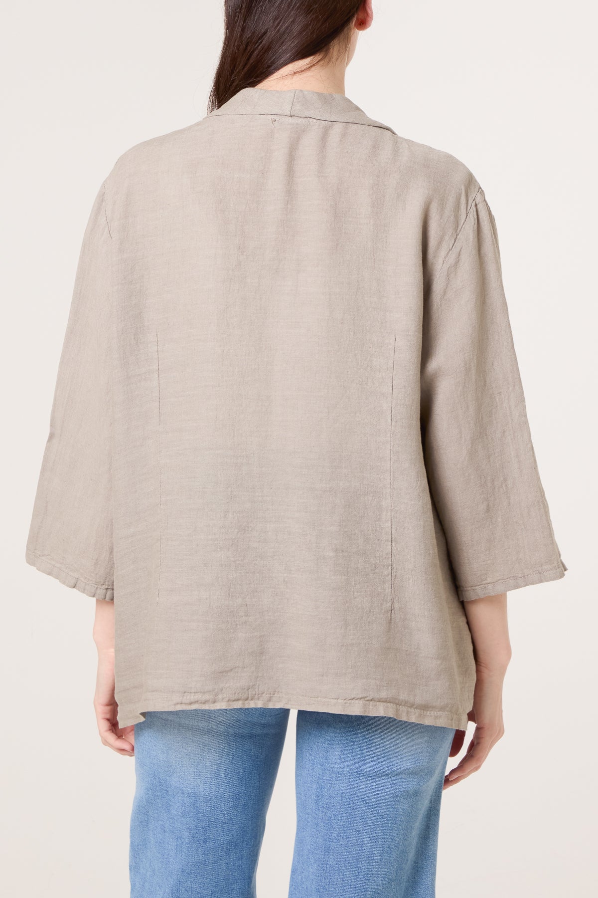 Lightweight Pocket Kimono Inspired Blazer