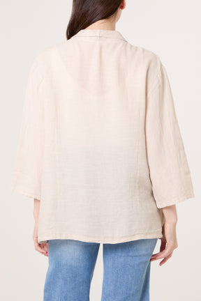 Lightweight Pocket Kimono Inspired Blazer