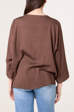 Front Knot Linen Kimono