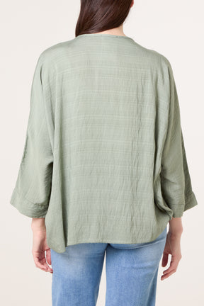 Front Knot Linen Kimono