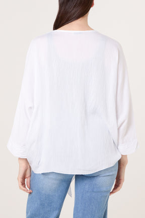 Front Knot Linen Kimono