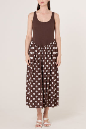 Polka-Dot Vest Midi Dress
