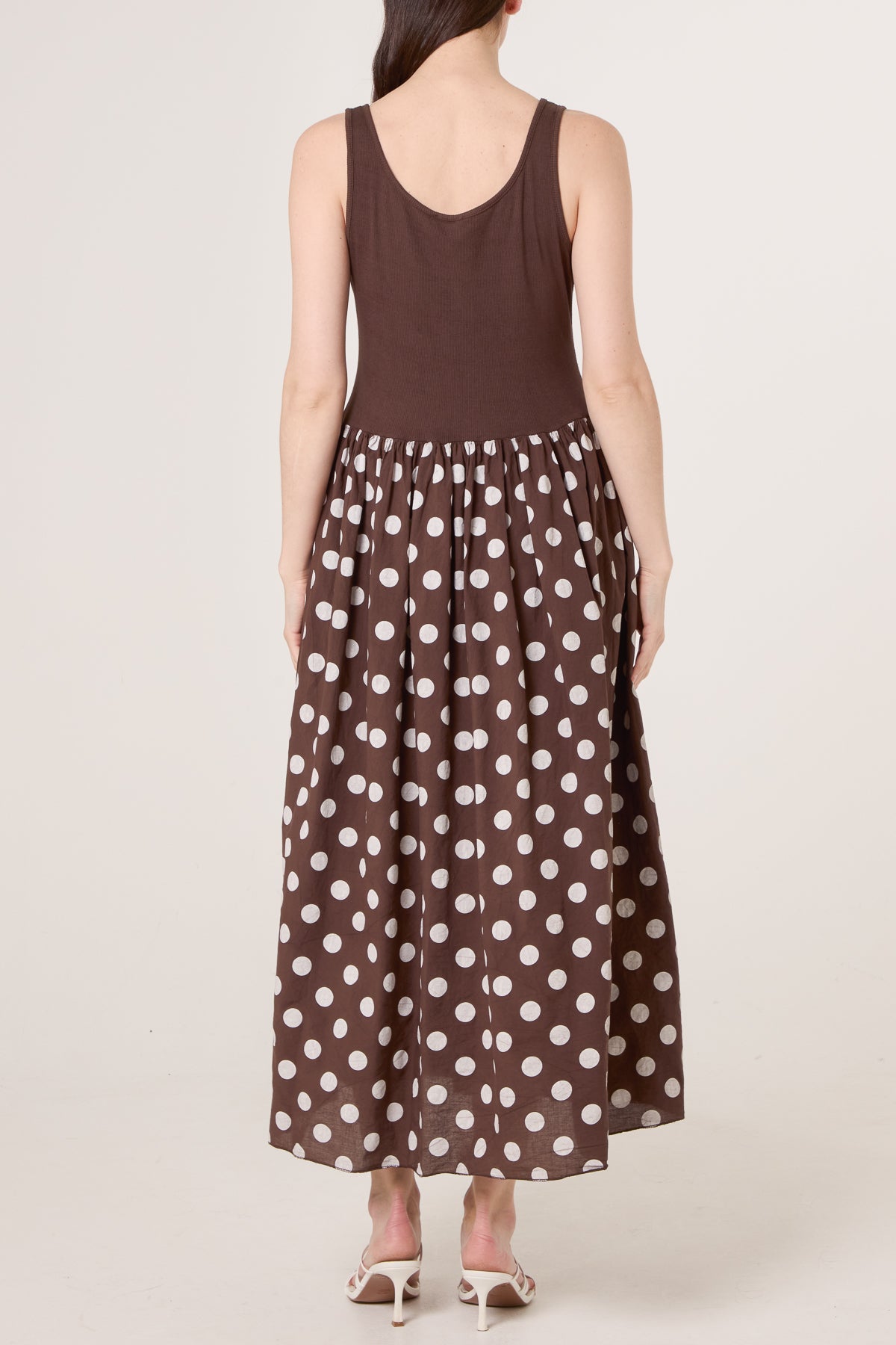 Polka-Dot Vest Midi Dress
