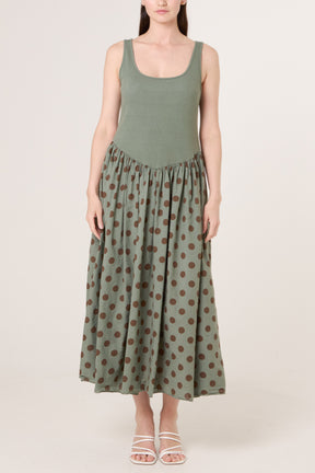 Polka-Dot Vest Midi Dress