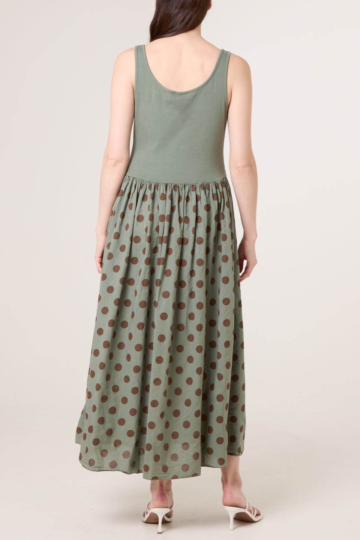 Polka-Dot Vest Midi Dress
