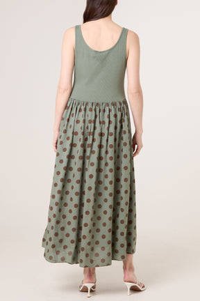 Polka-Dot Vest Midi Dress