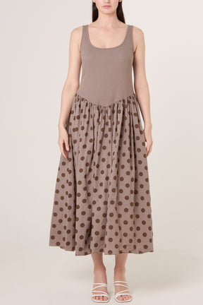 Polka-Dot Vest Midi Dress