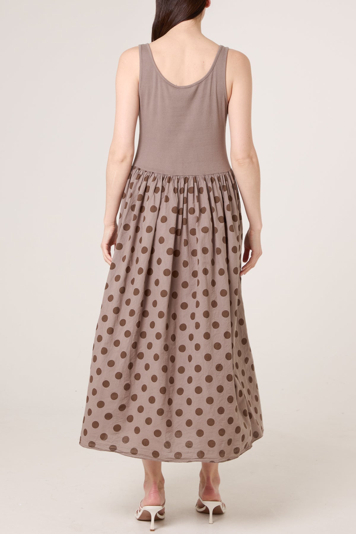 Polka-Dot Vest Midi Dress