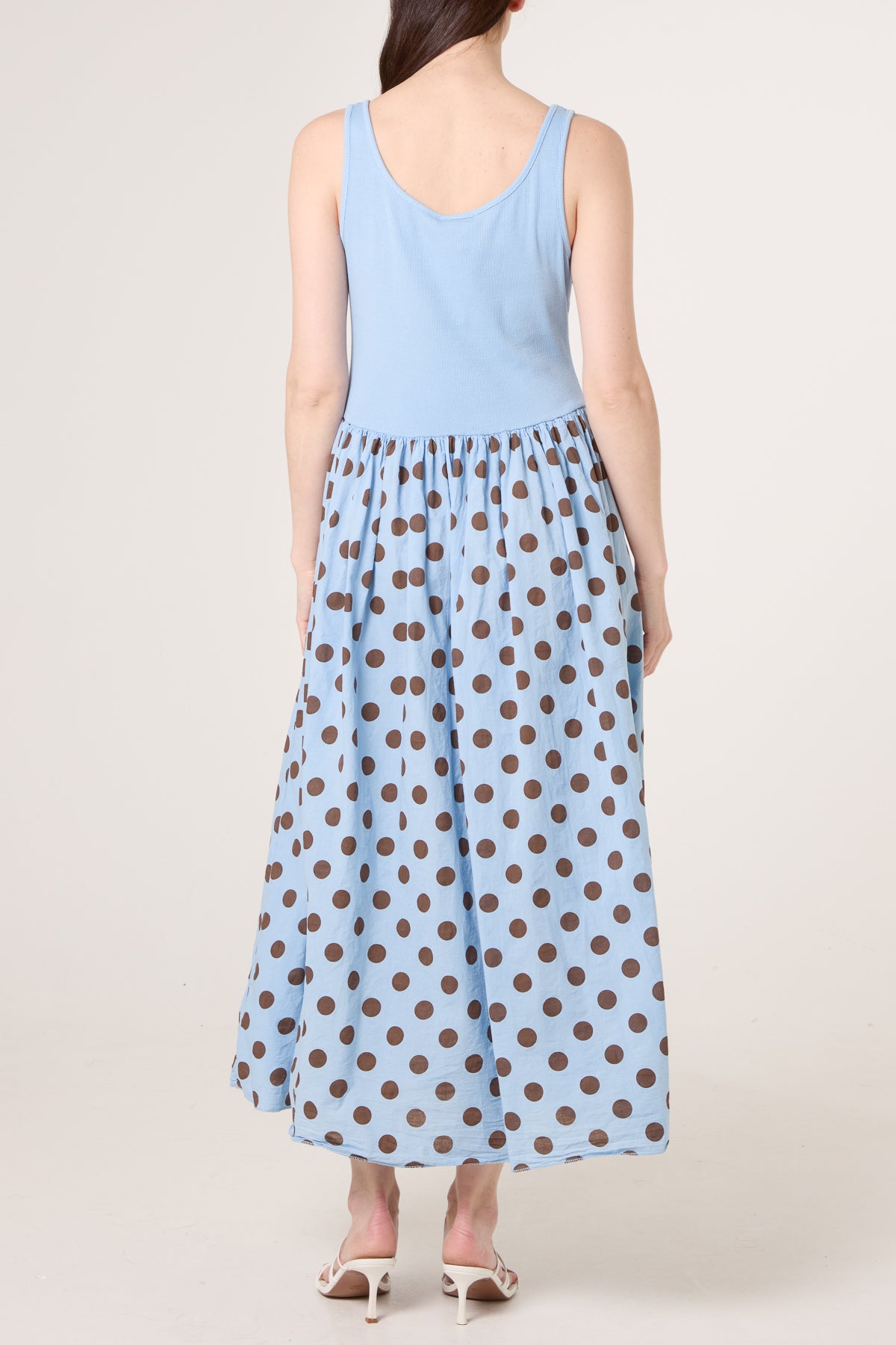 Polka-Dot Vest Midi Dress
