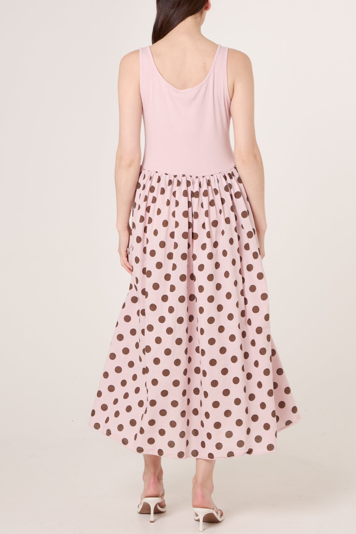 Polka-Dot Vest Midi Dress
