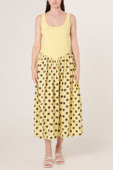 Polka-Dot Vest Midi Dress