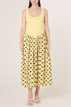 Polka-Dot Vest Midi Dress