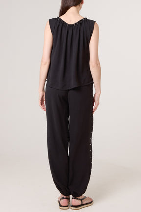 Studded Sleeveless Top & Balloon Trouser