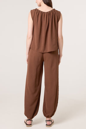 Studded Sleeveless Top & Balloon Trouser