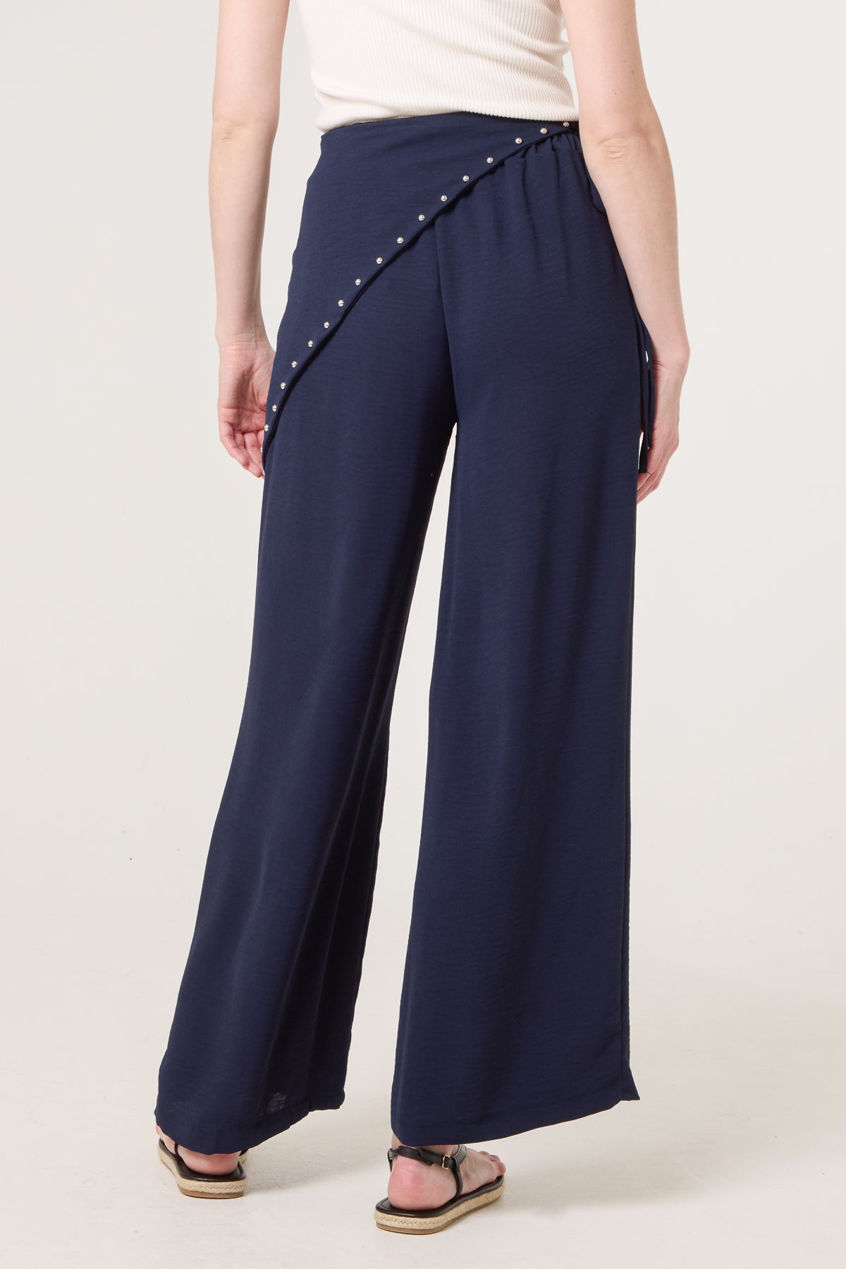 Side Tie Studded Trouser