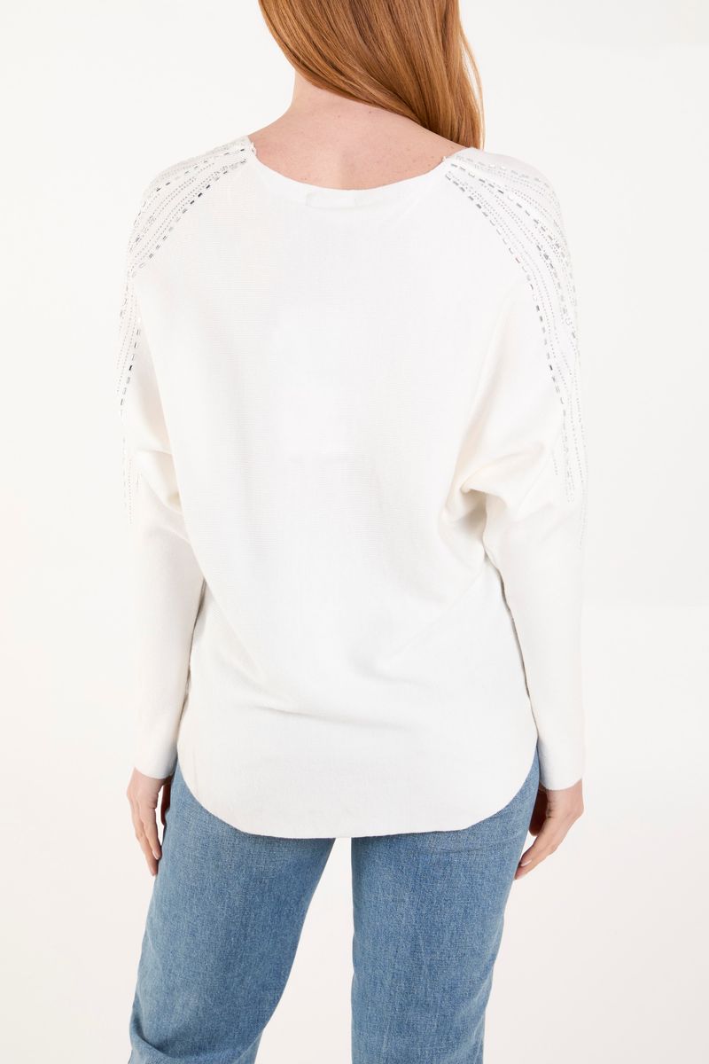 Diamante Sleeve Embellished Jumper
