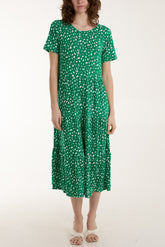 Abstract Spot Smock Midi Dress