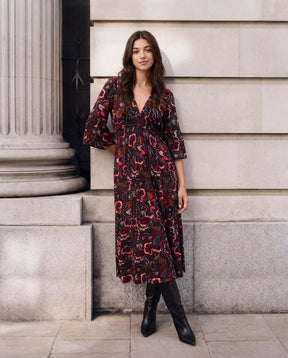 Bold Abstract Floral Print Magic Dress