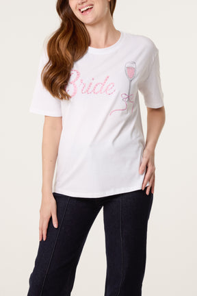 Embellished Bride & Champagne T-Shirt