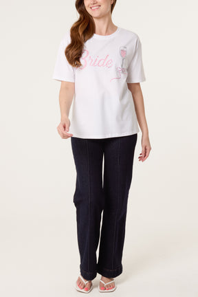 Embellished Bride & Champagne T-Shirt