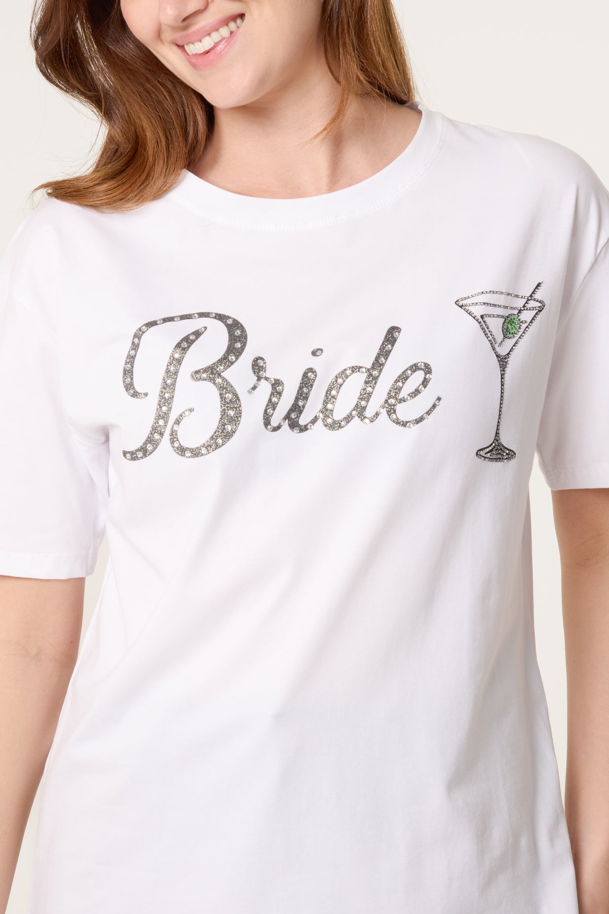 Embellished Bride & Martini T-Shirt