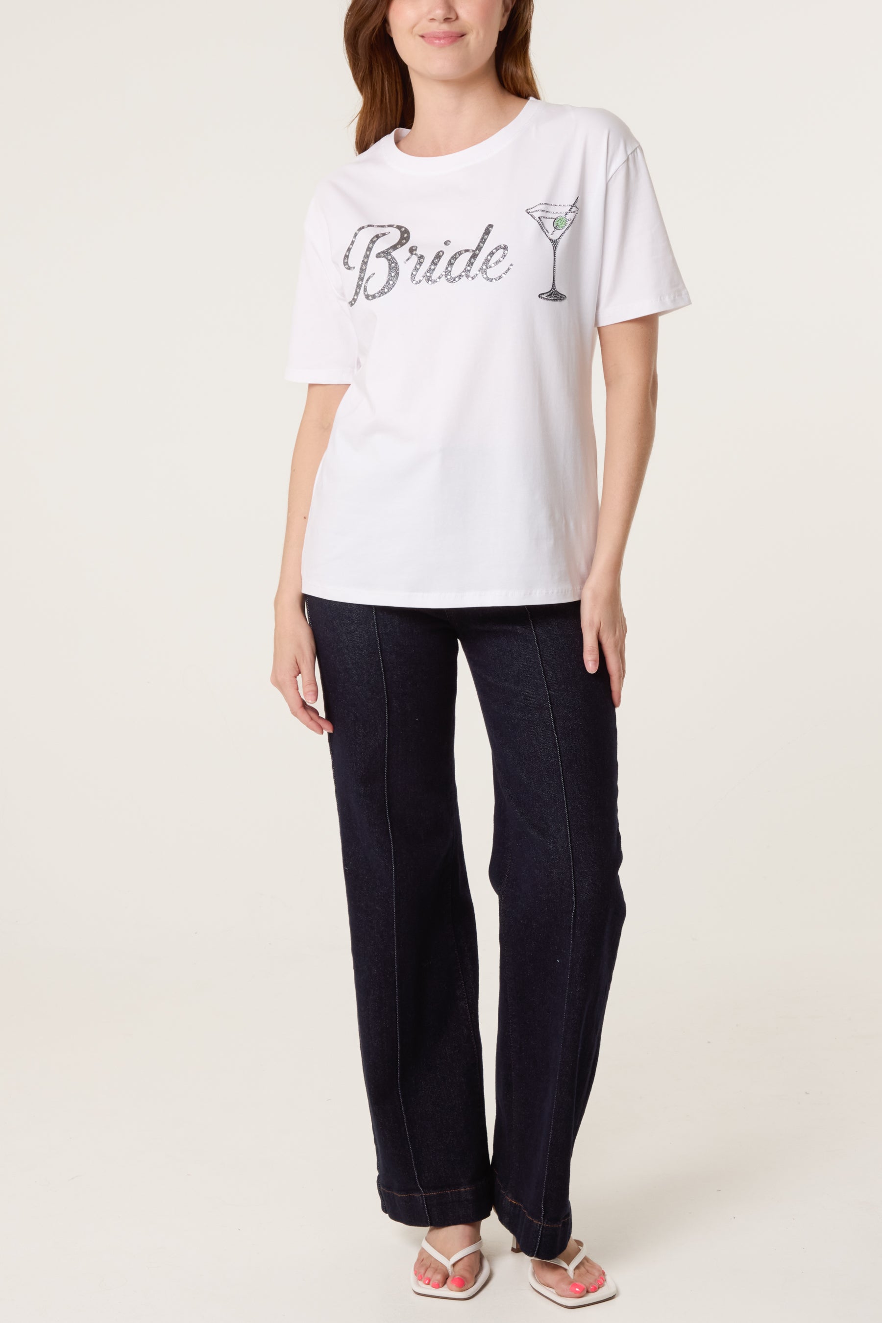 Embellished Bride & Martini T-Shirt