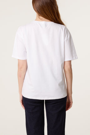 Embellished "Wife Of The Party" Logo T-Shirt