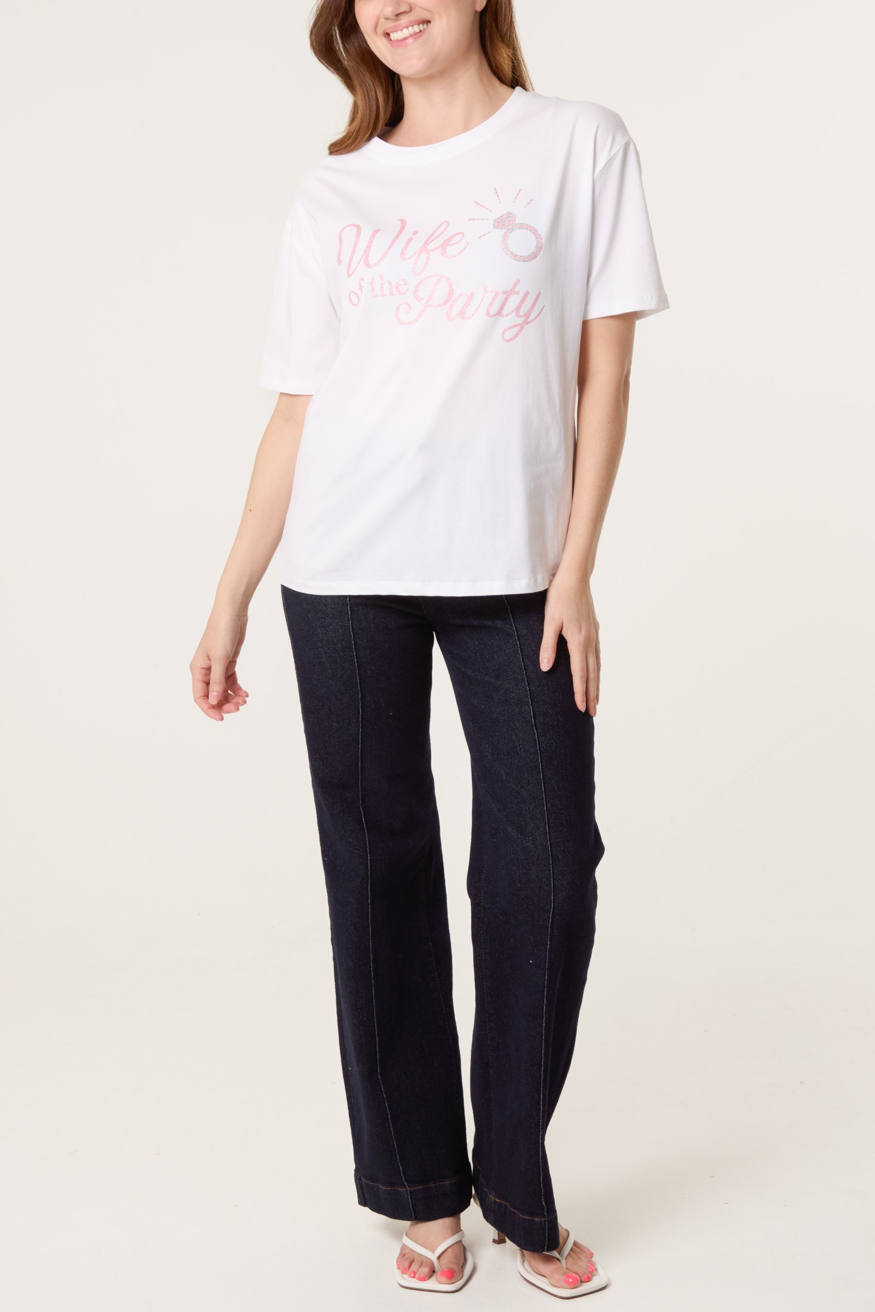 Embellished "Wife Of The Party" Logo T-Shirt