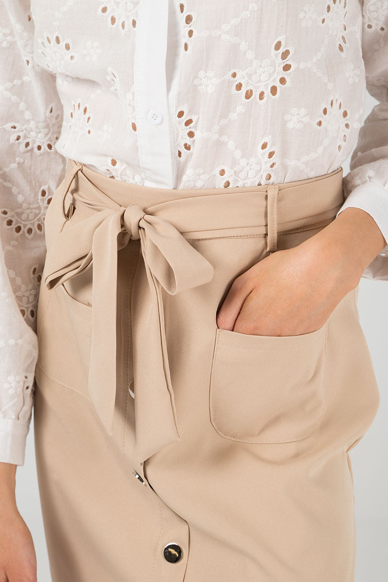 Two Pocket Belted Mini Skirt