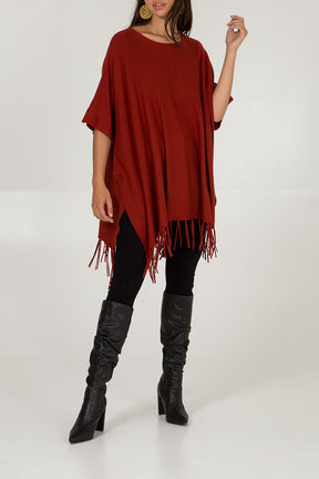 Longline Fringe Poncho