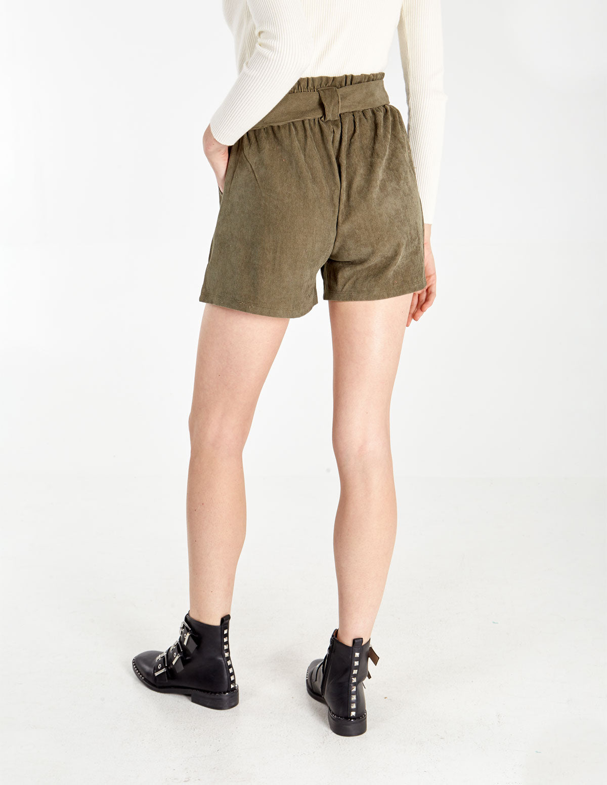 Cord Paper Bag Shorts