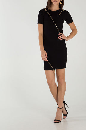 Zip Detail Bodycon Dress