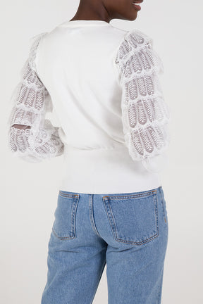 Tiered Lace Sleeve Jumper