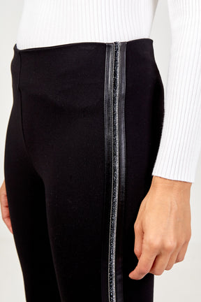 Embellished Side Stripe Back Zip Legging