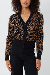 Cropped Leopard Cardigan