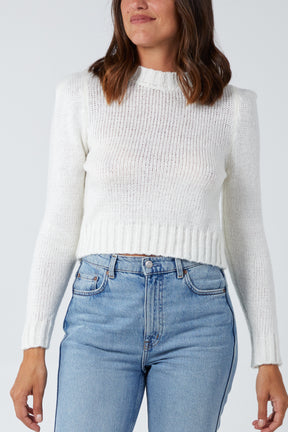 Ivory Cropped Padded Shoulders Look Jump