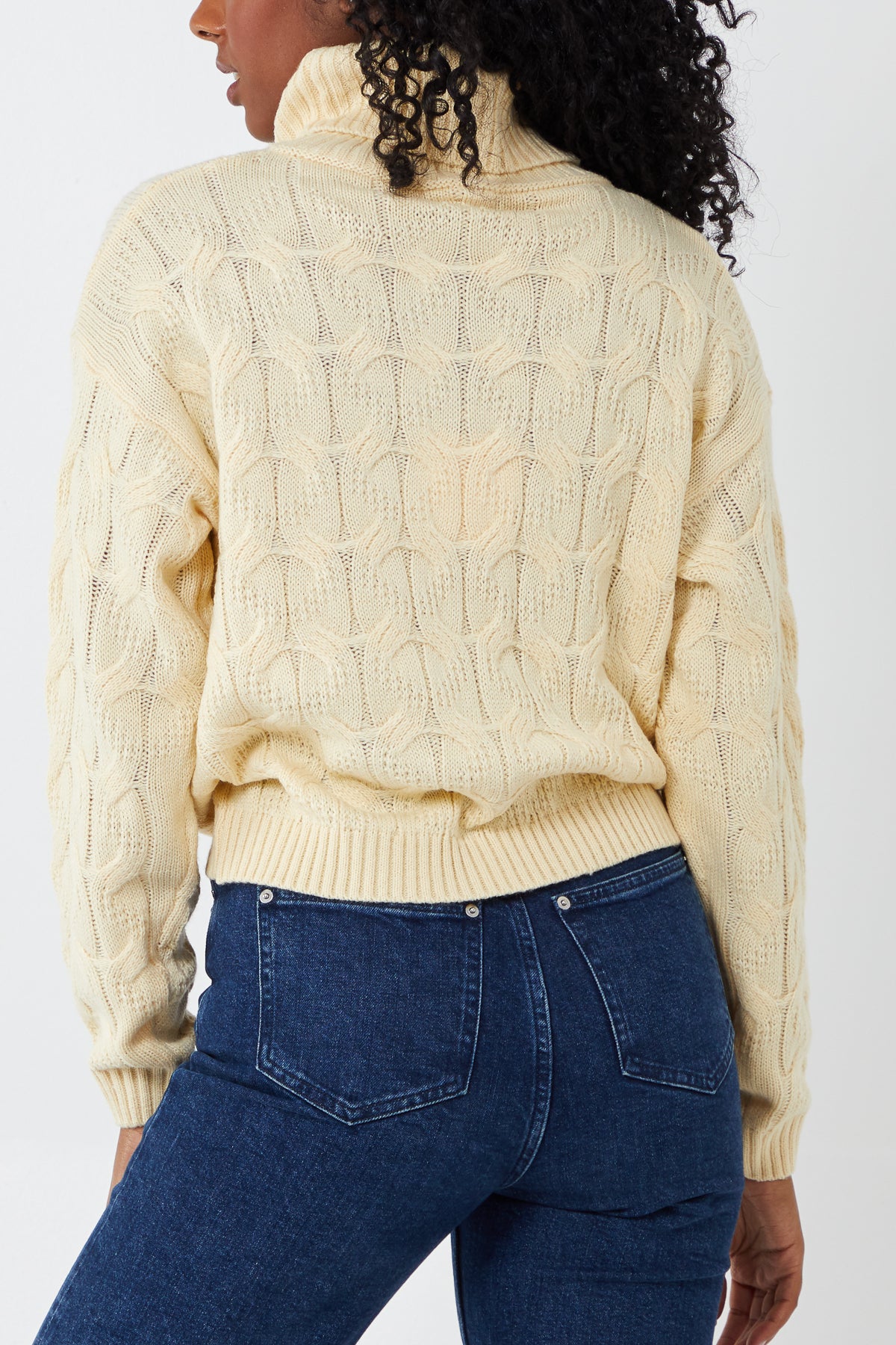 Roll Neck Cable Knit Jumper