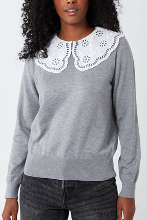 Lace Collar Pullover Jumper
