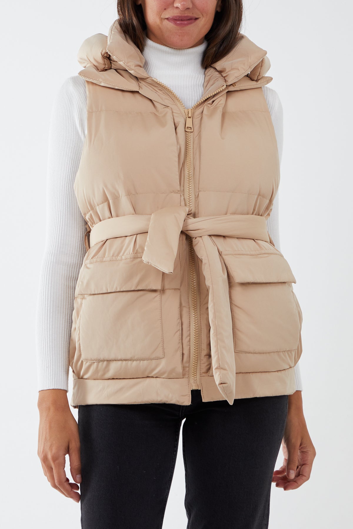 Puffer Hooded Gilet With Front Pockets